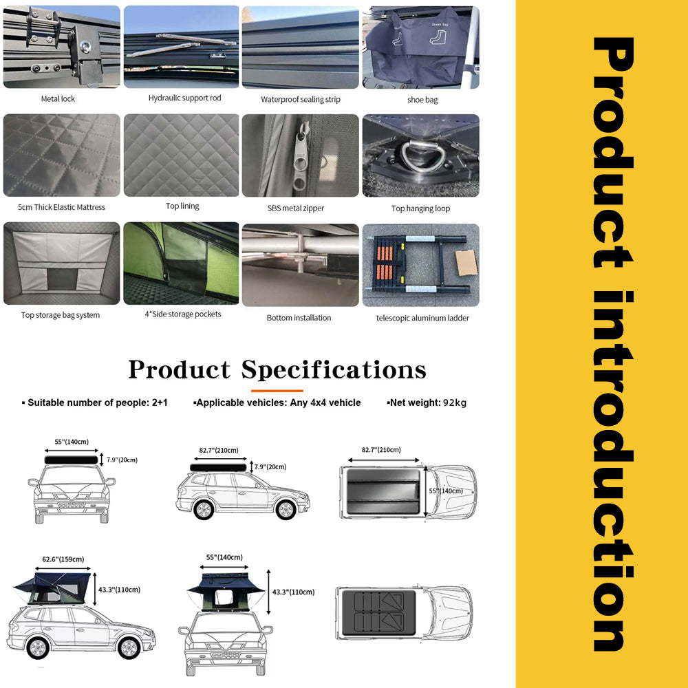 Rooftop Tent Hard Shell CDZP2015
