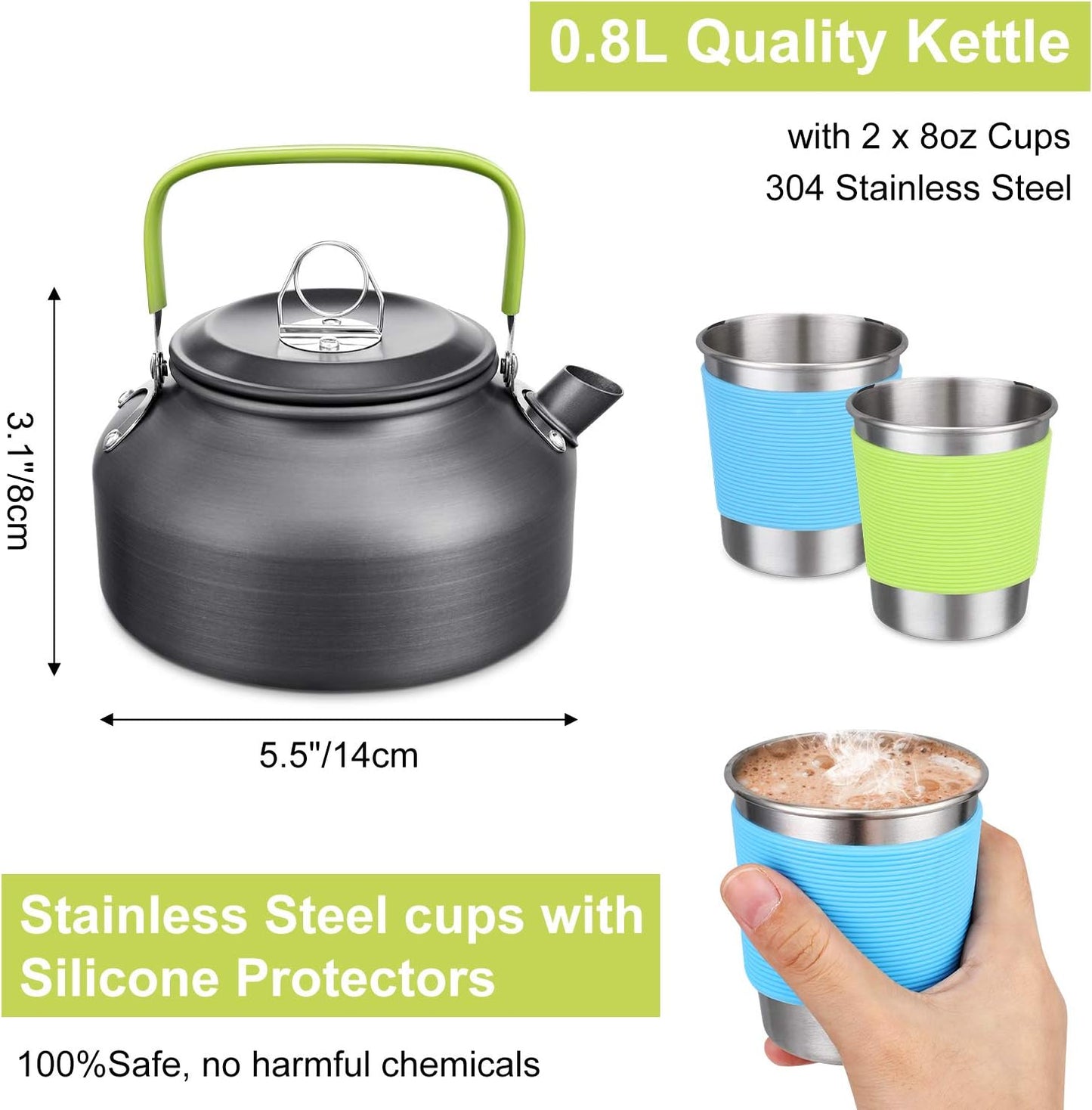 17pcs Camping Cookware Kit