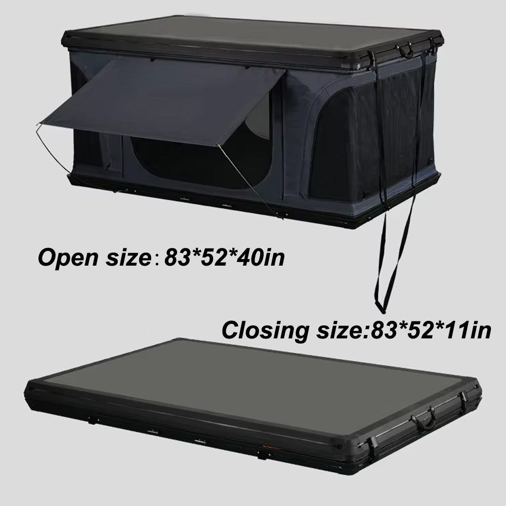 Jiadrooe Titan T3073 Hard Shell Pop-Up Rooftop Tent with 360° Panoramic Views & Roof Crossbars
