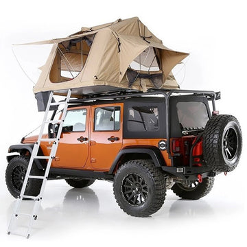 Jiadrooe Aether A9063 4-Season Soft Shell Rooftop Tent with Insulated Base & 600D Rip-Stop Canvas (Khaki/Coffee)