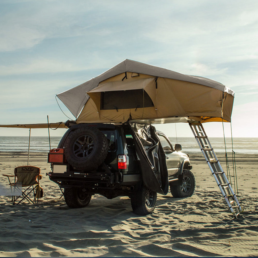 Jiadrooe Aether A7051 4-Season Soft Shell Rooftop Tent with Skylight, Extended Rainfly & 7.5ft Ladder (2-3 Person)