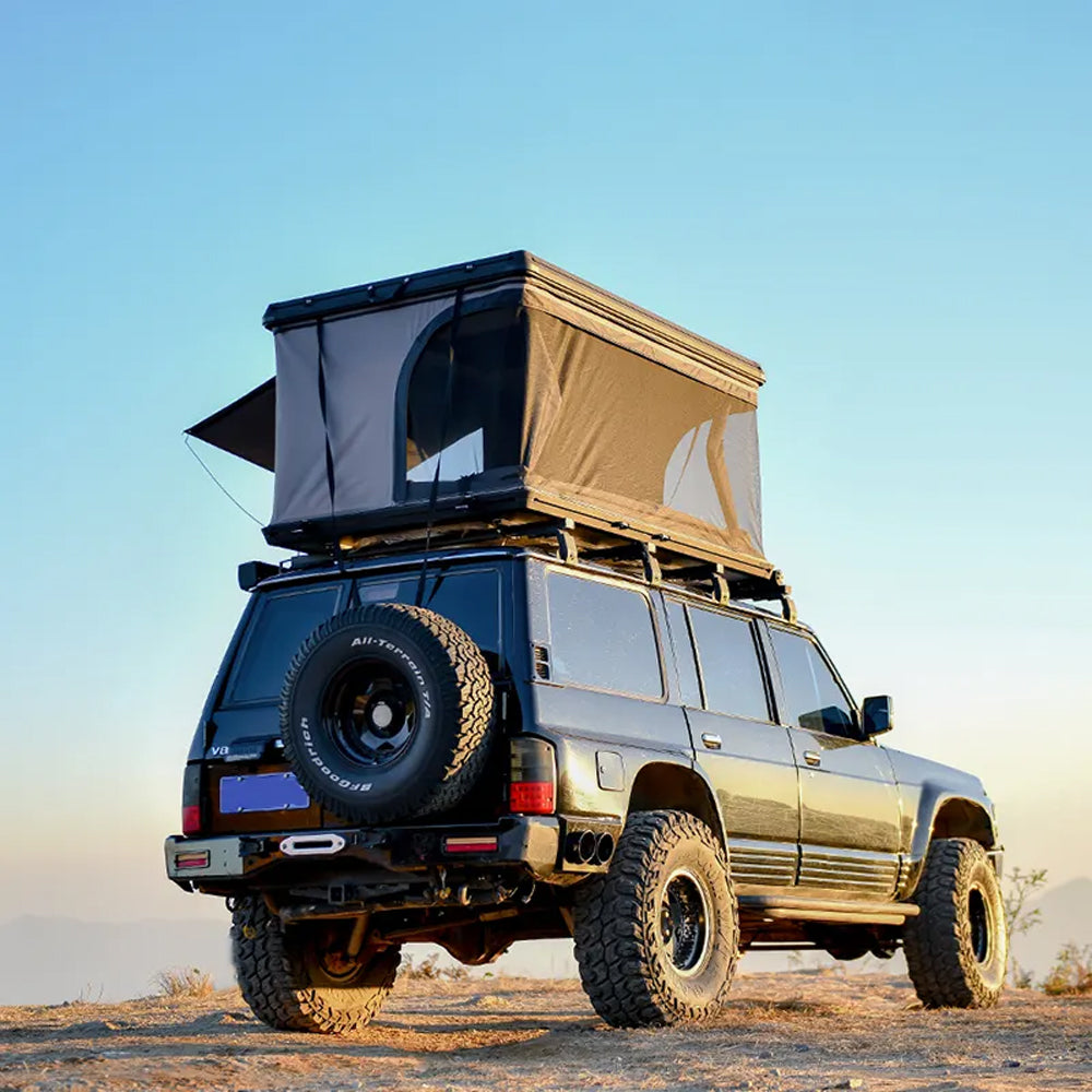 Jiadrooe Titan T3073 Hard Shell Pop-Up Rooftop Tent with 360° Panoramic Views & Roof Crossbars