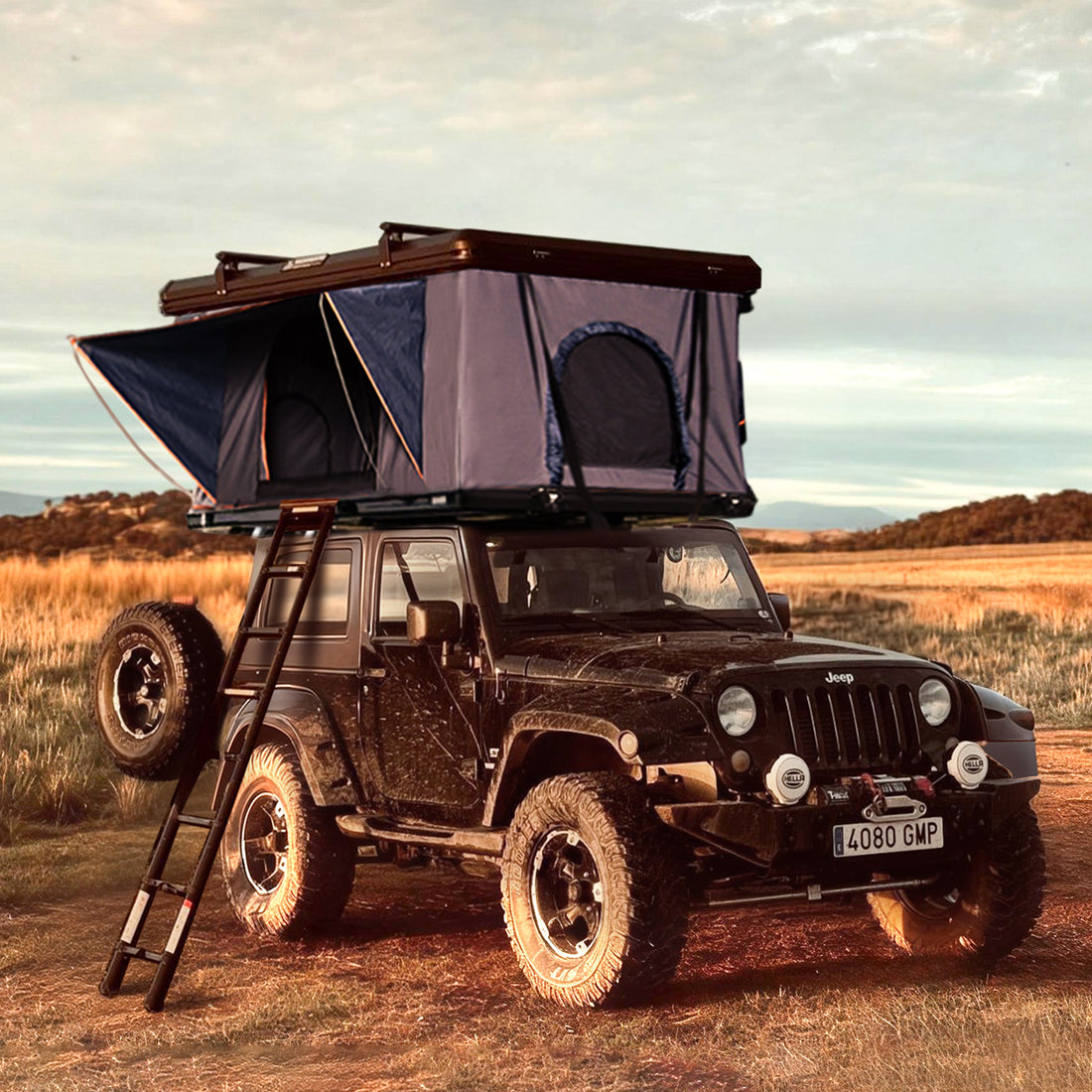 Jiadrooe Titan Series Hard Shell Roof Top Tent with Aluminum Shell and Integrated Power Controller