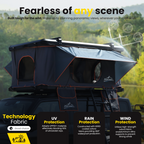 Jiadrooe Titan Series standard aluminum hard shell roof top tent with top-mounted gear crossbars