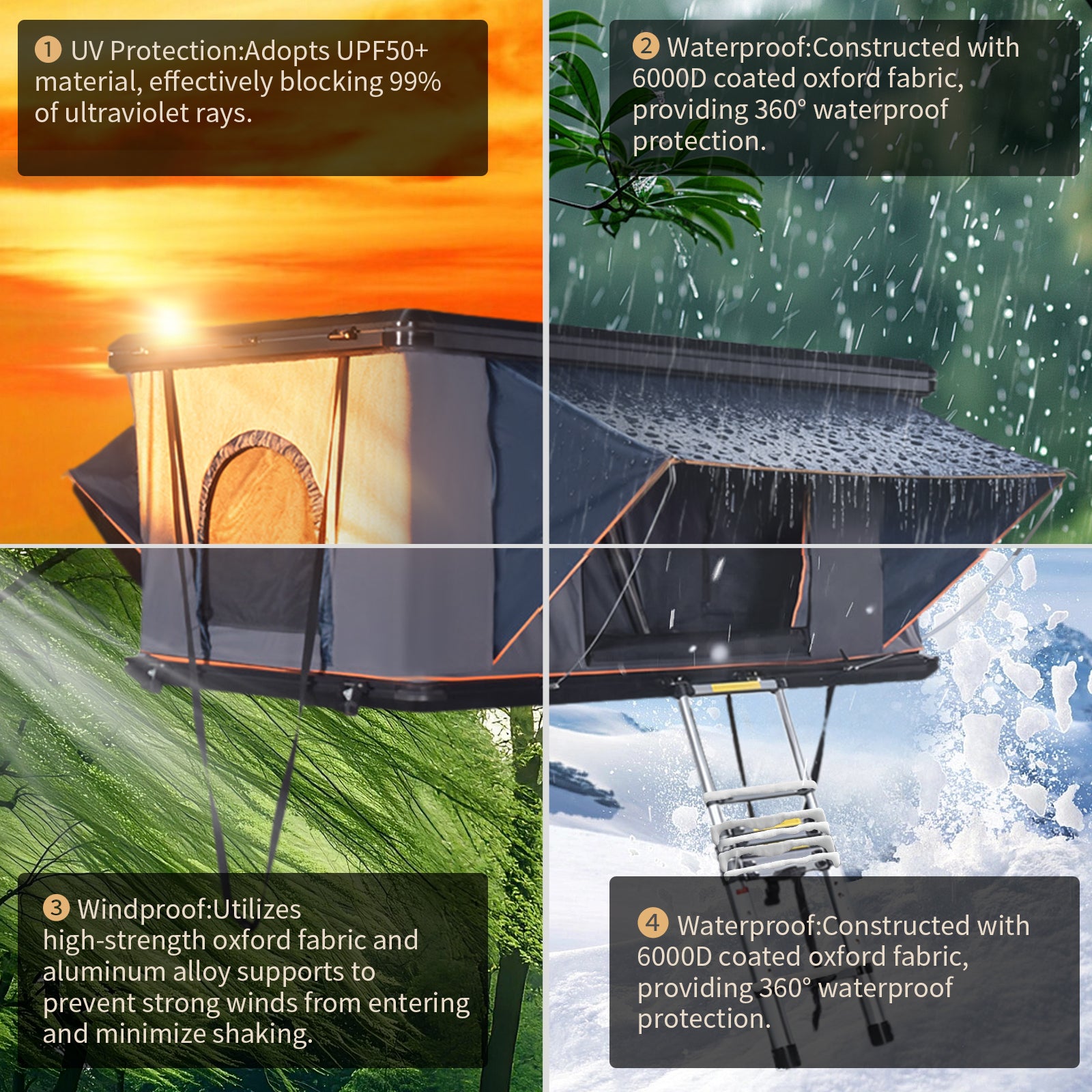 Rooftop Tent Hard Shell - Titan Series T3021 Upgraded version