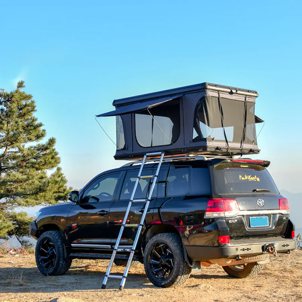 Jiadrooe Titan T3073 Hard Shell Pop-Up Rooftop Tent with 360° Panoramic Views & Roof Crossbars
