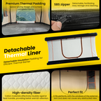 Detachable thermal insulation liner for Jiadrooe roof top tent - best for US winter camping