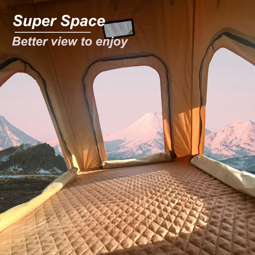 Jiadrooe Pioneer P7071 Lightweight ABS Hard Shell Rooftop Tent with 5000mm Canvas & 3-Layer Mattress