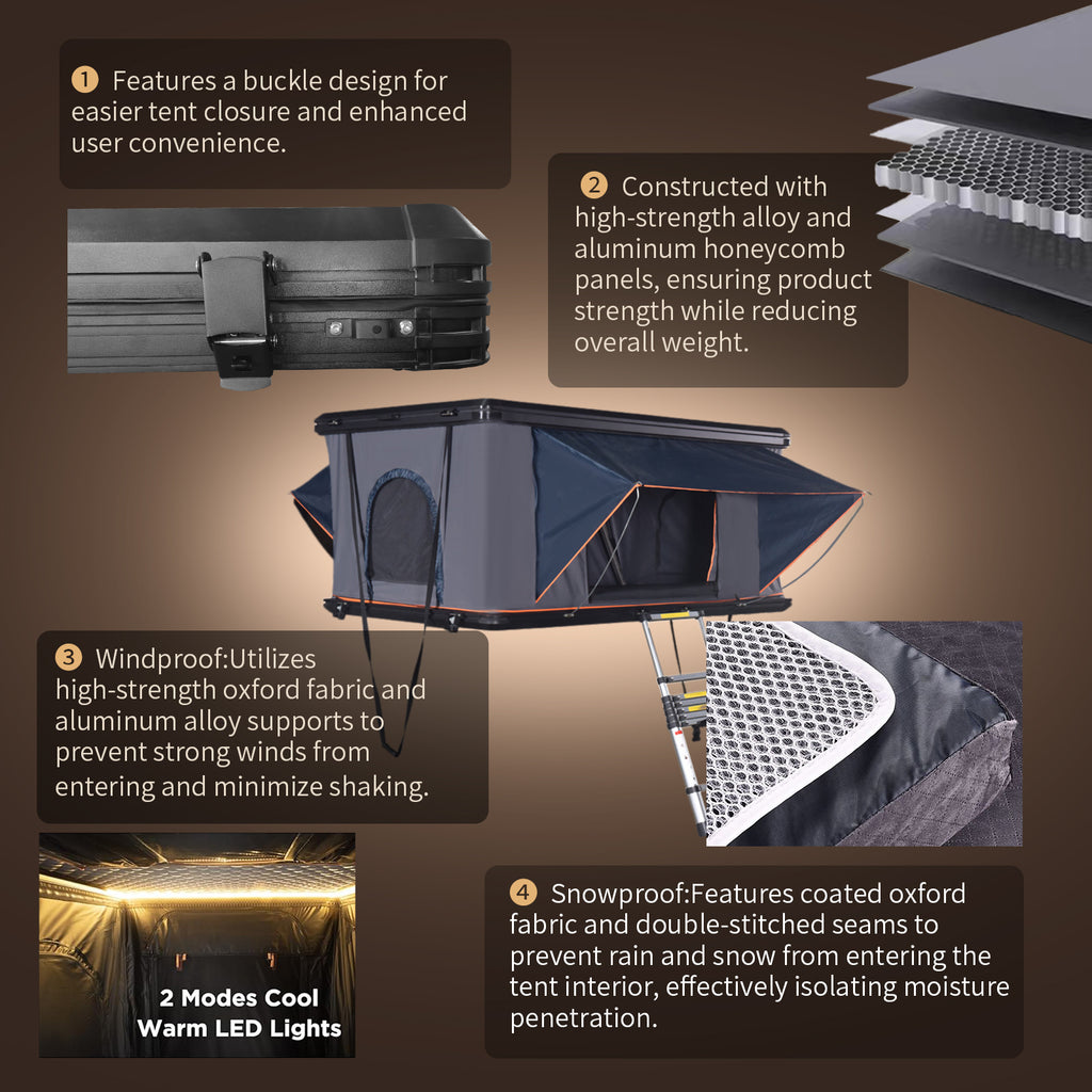 Rooftop Tent Hard Shell - Titan Series T3021 Upgraded version