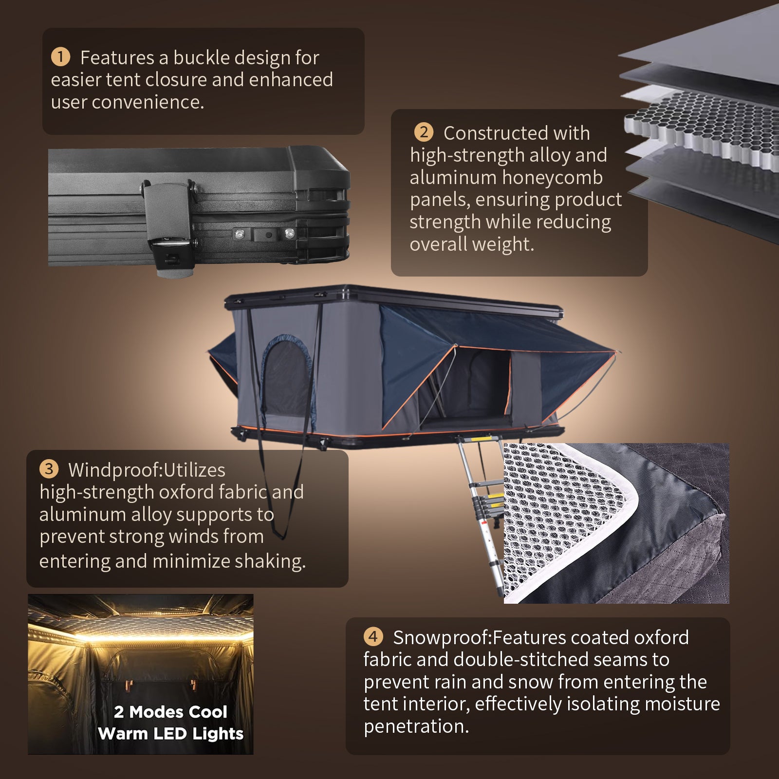 Rooftop Tent Hard Shell - Titan Series T3021 Upgraded version