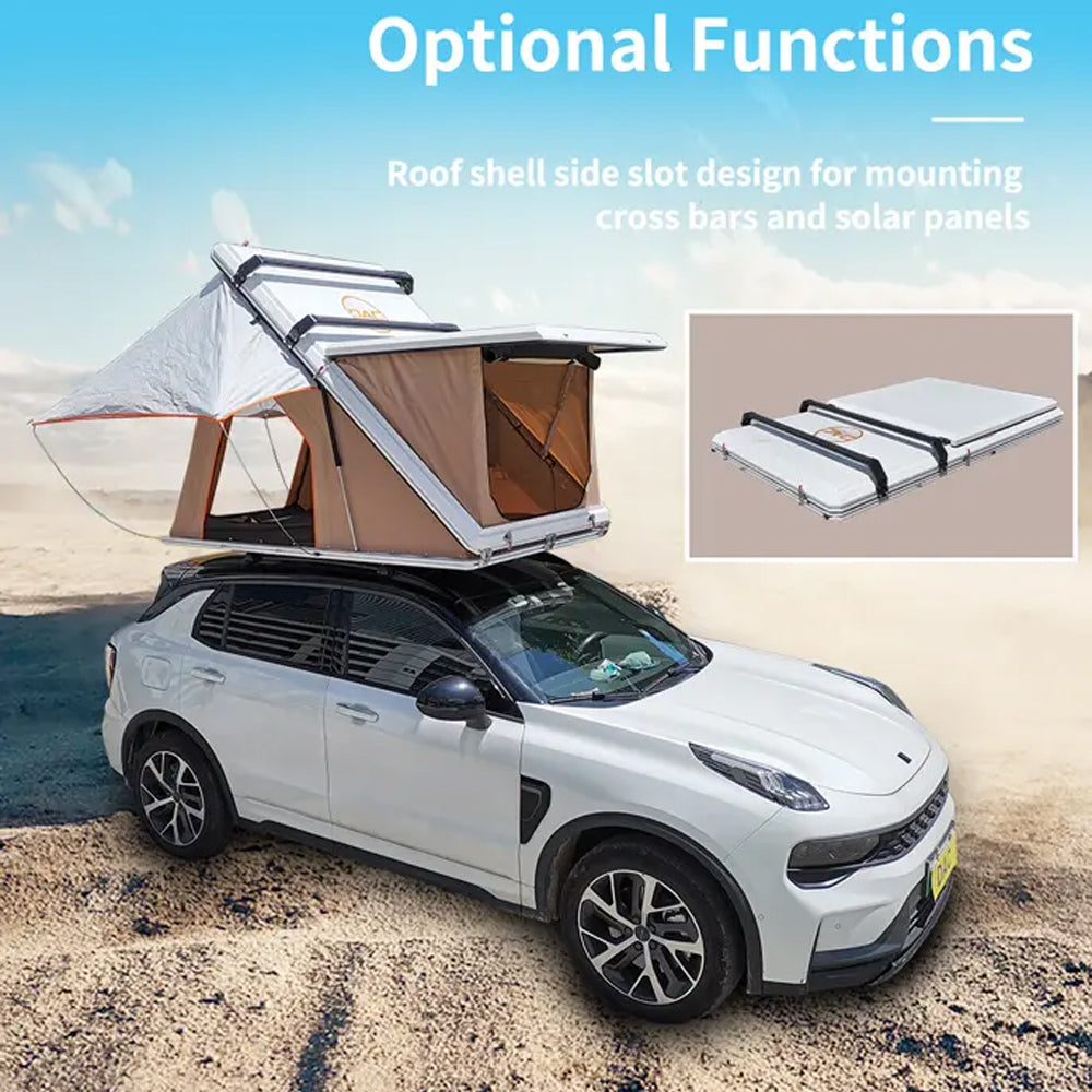 Jiadrooe Pioneer P7071 Lightweight ABS Hard Shell Rooftop Tent with 5000mm Canvas & 3-Layer Mattress