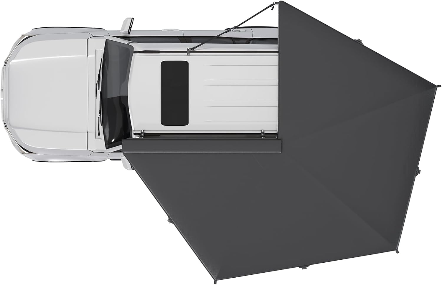 Jiadrooe 270 Degree Free-Standing Car Side Awning with Built-in LED Light Strip (2.0M Radius)
