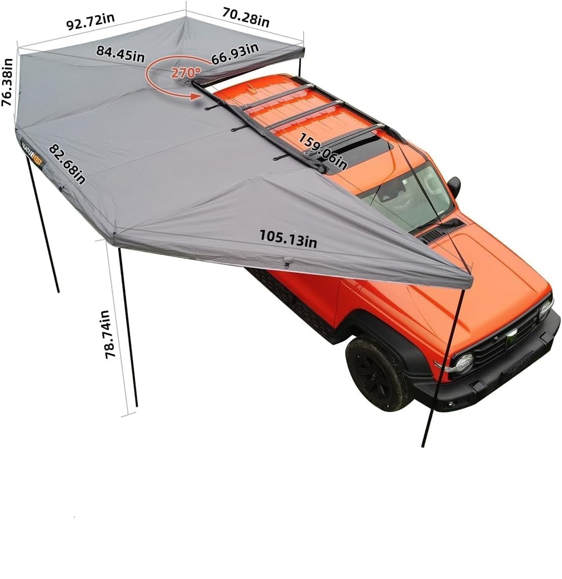 Jiadrooe CelestiaC031 270 Degree Free-Standing Vehicle Awning for SUV, Jeep, Truck & Camper Van