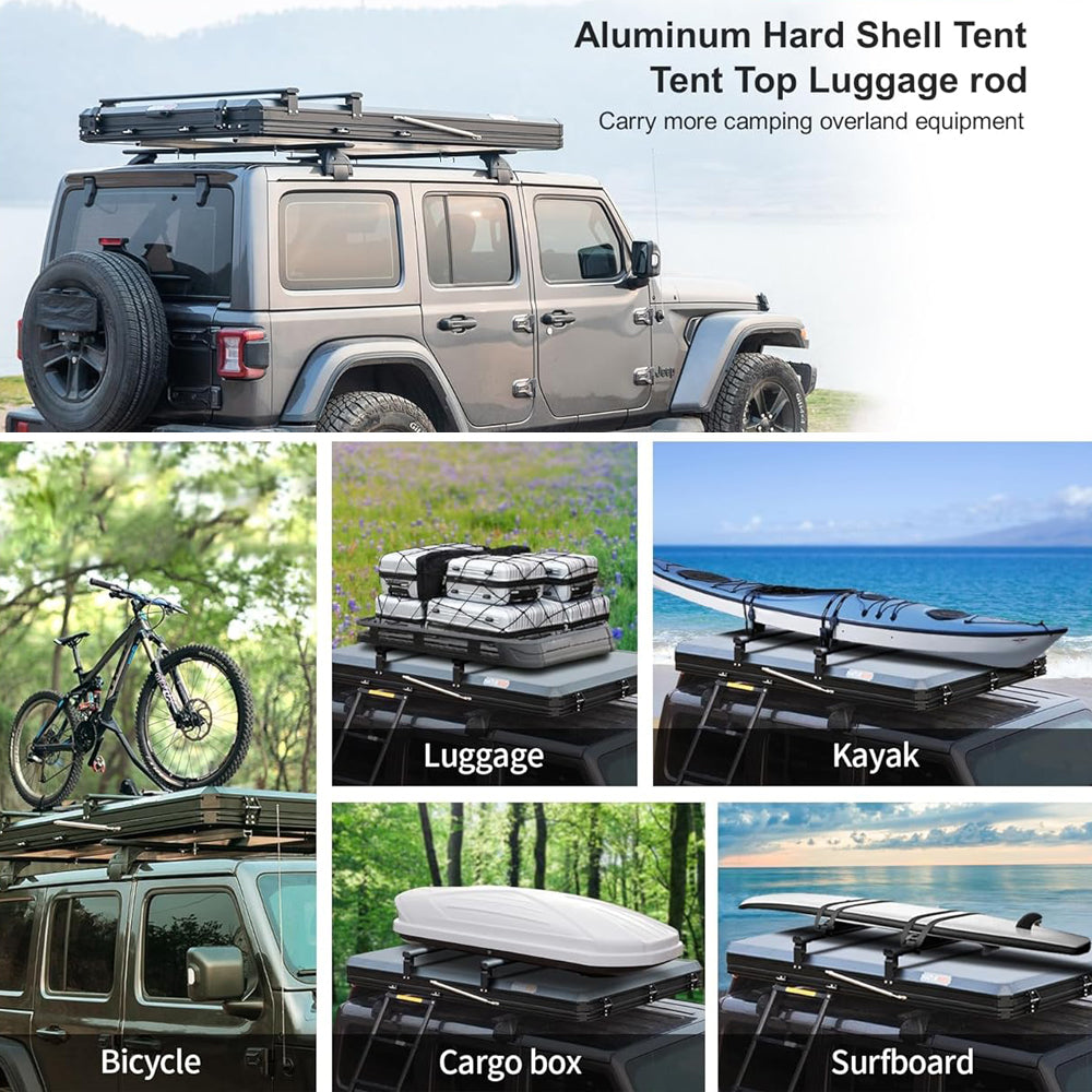 Jiadrooe Pioneer P9067 Heavy-Duty All-Aluminum Hard Shell Rooftop Tent with STABILUS Struts & YKK Zippers