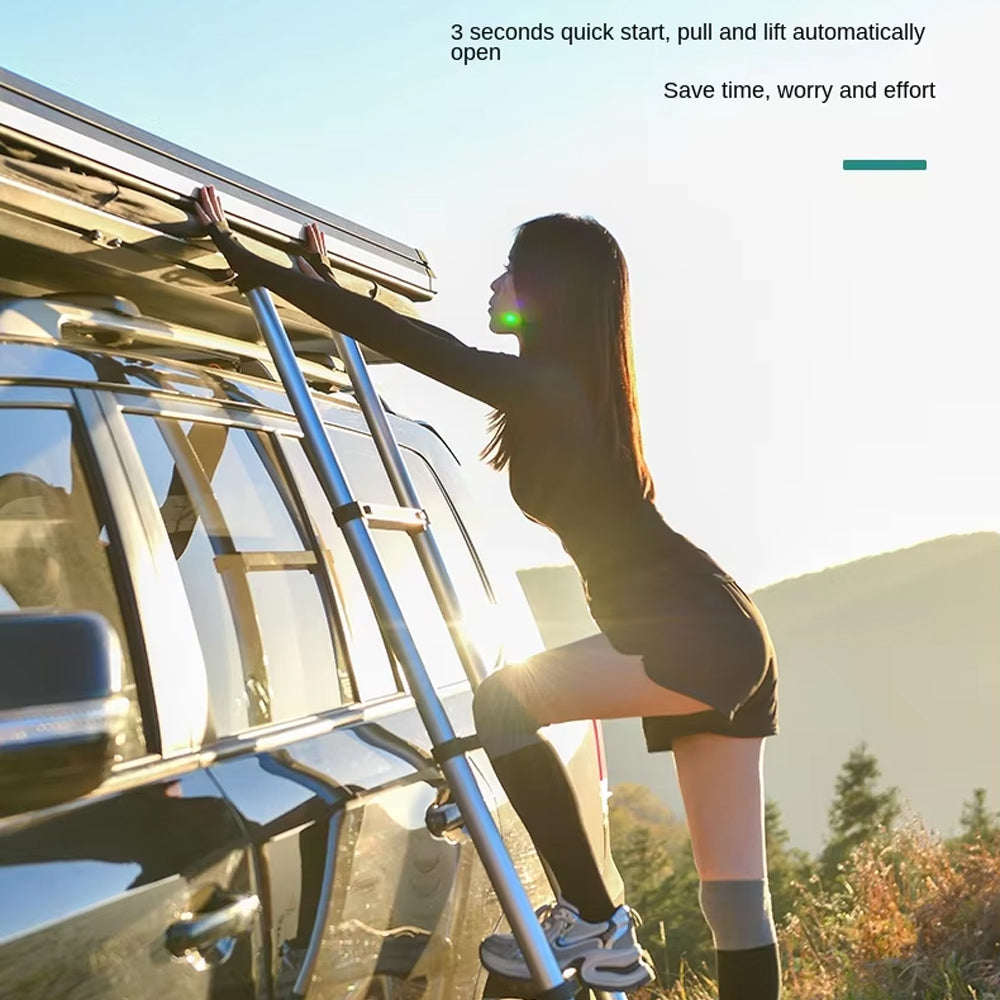 Jiadrooe Titan T3073 Hard Shell Pop-Up Rooftop Tent with 360° Panoramic Views & Roof Crossbars