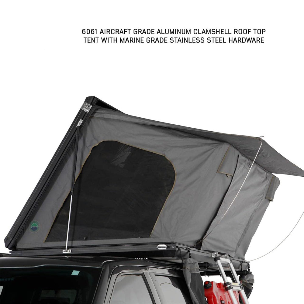 Jiadrooe Titan T3071 Aerospace All-Aluminum Hard Shell Rooftop Tent with STABILUS Struts & Crossbars