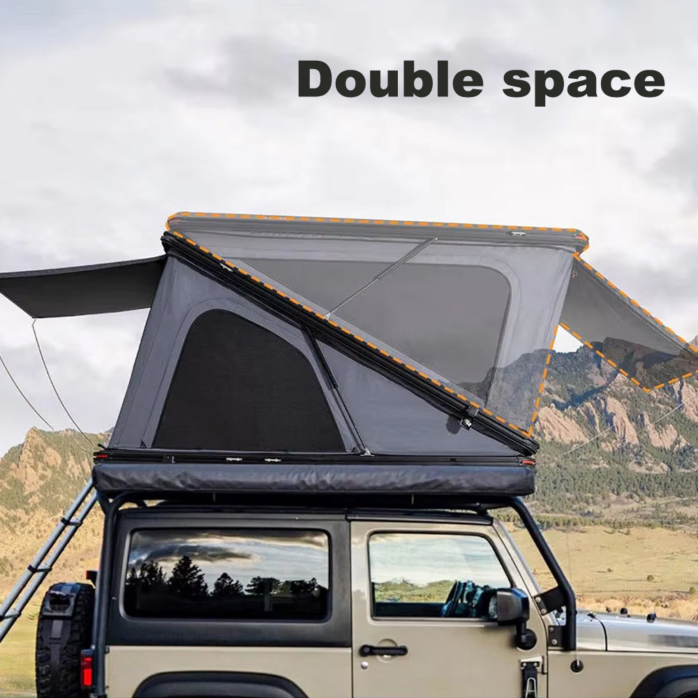 Jiadrooe Titan T3077 Z-Shape Aluminum Hard Shell Rooftop Tent with Double Usable Headroom & Crossbars