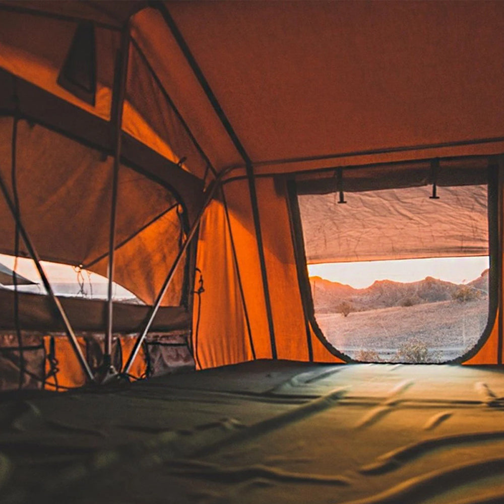 Jiadrooe Aether A7051 4-Season Soft Shell Rooftop Tent with Skylight, Extended Rainfly & 7.5ft Ladder (2-3 Person)