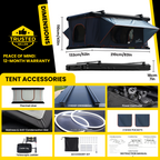 Jiadrooe Titan hard shell tent setup on Jeep Wrangler for overlanding in Indiana and Ohio