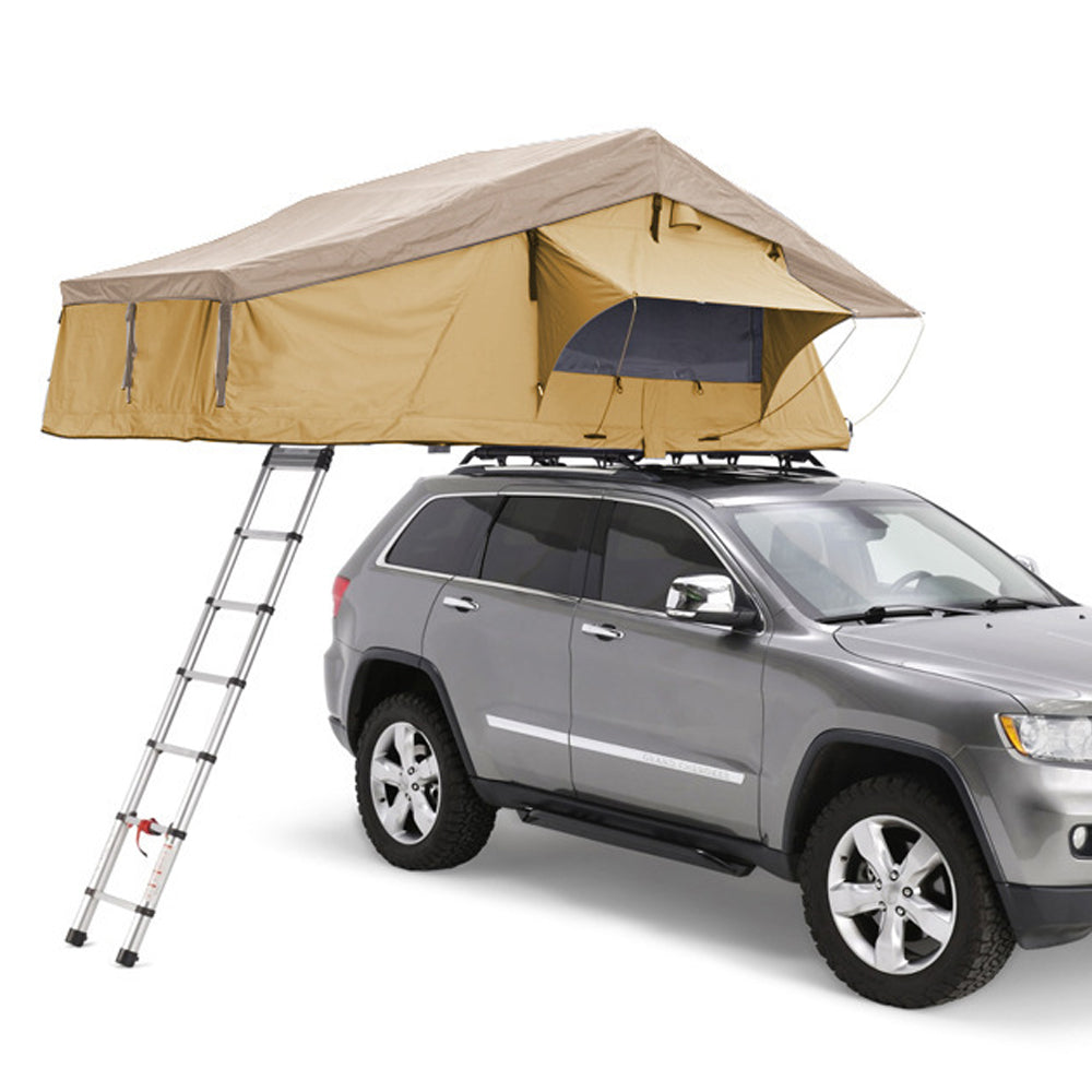 Jiadrooe Aether A7051 4-Season Soft Shell Rooftop Tent with Skylight, Extended Rainfly & 7.5ft Ladder (2-3 Person)