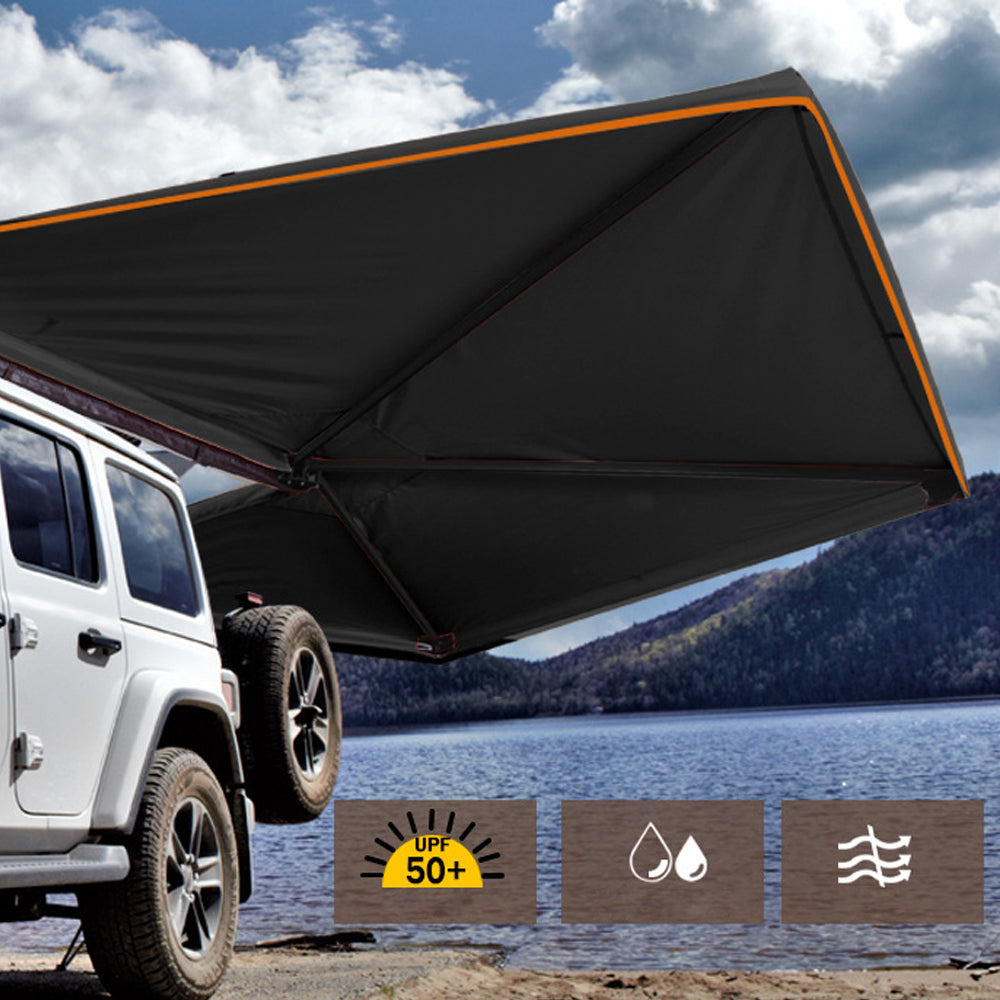 Jiadrooe 270 Degree Free-Standing Car Side Awning with Built-in LED Light Strip (2.0M Radius)