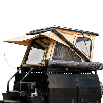 Jiadrooe Titan T3077 Z-Shape Aluminum Hard Shell Rooftop Tent with Double Usable Headroom & Crossbars